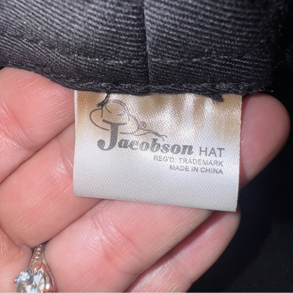 Black Wool Jacobson Cowboy boho Western Hat with Concho Band - Picture 4 of 5